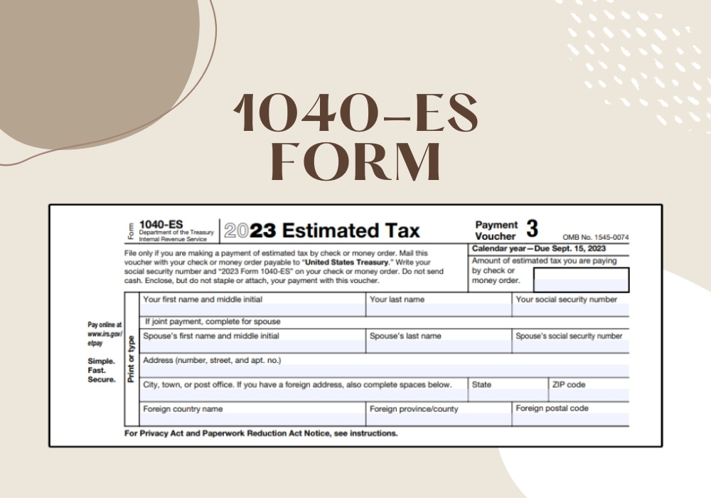 Printable 1040-ES Form for 2023